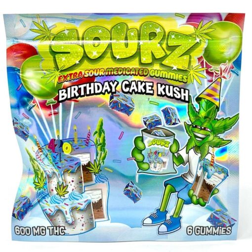 Sourz 600mg gummies – Birthday Cake Kush Flavor