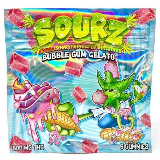 Sourz 600mg Gummies - Bubble Gum Gelato